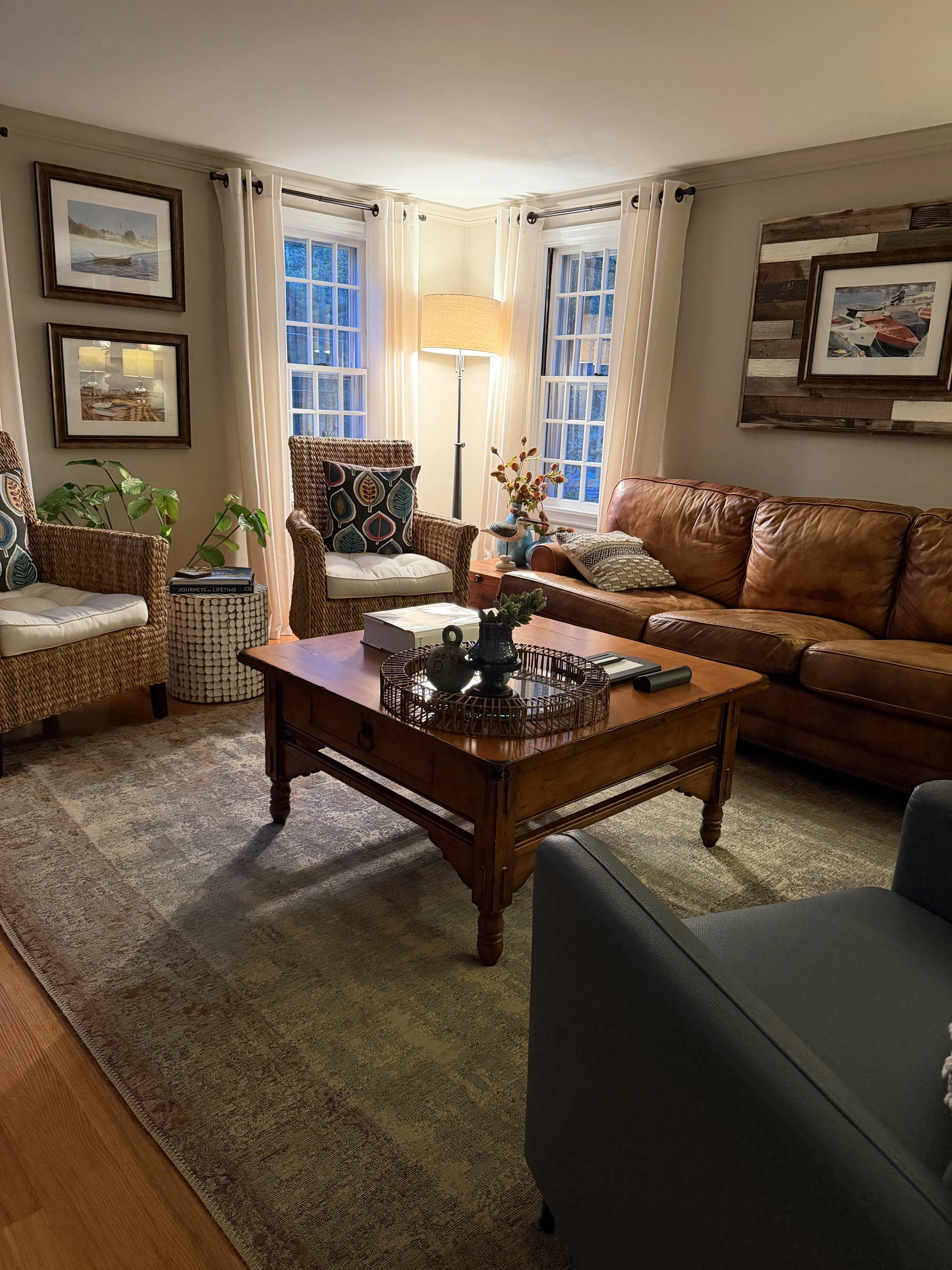 Warm colors & sandy hues complemented a Cape Cod retreat