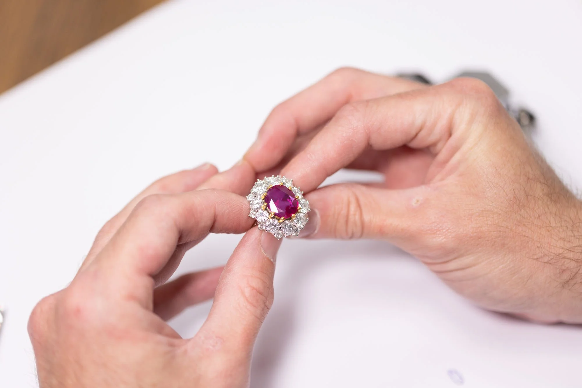 Ruby and diamond ring