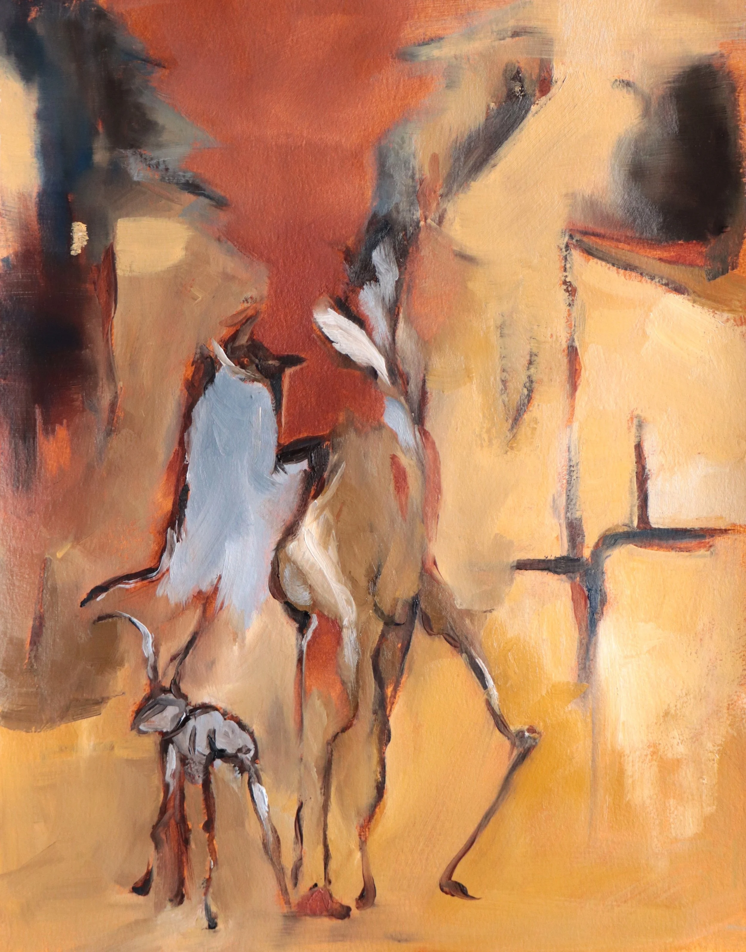 A Separation of Ways, oil on cradled panel, 14 x 11, 2025