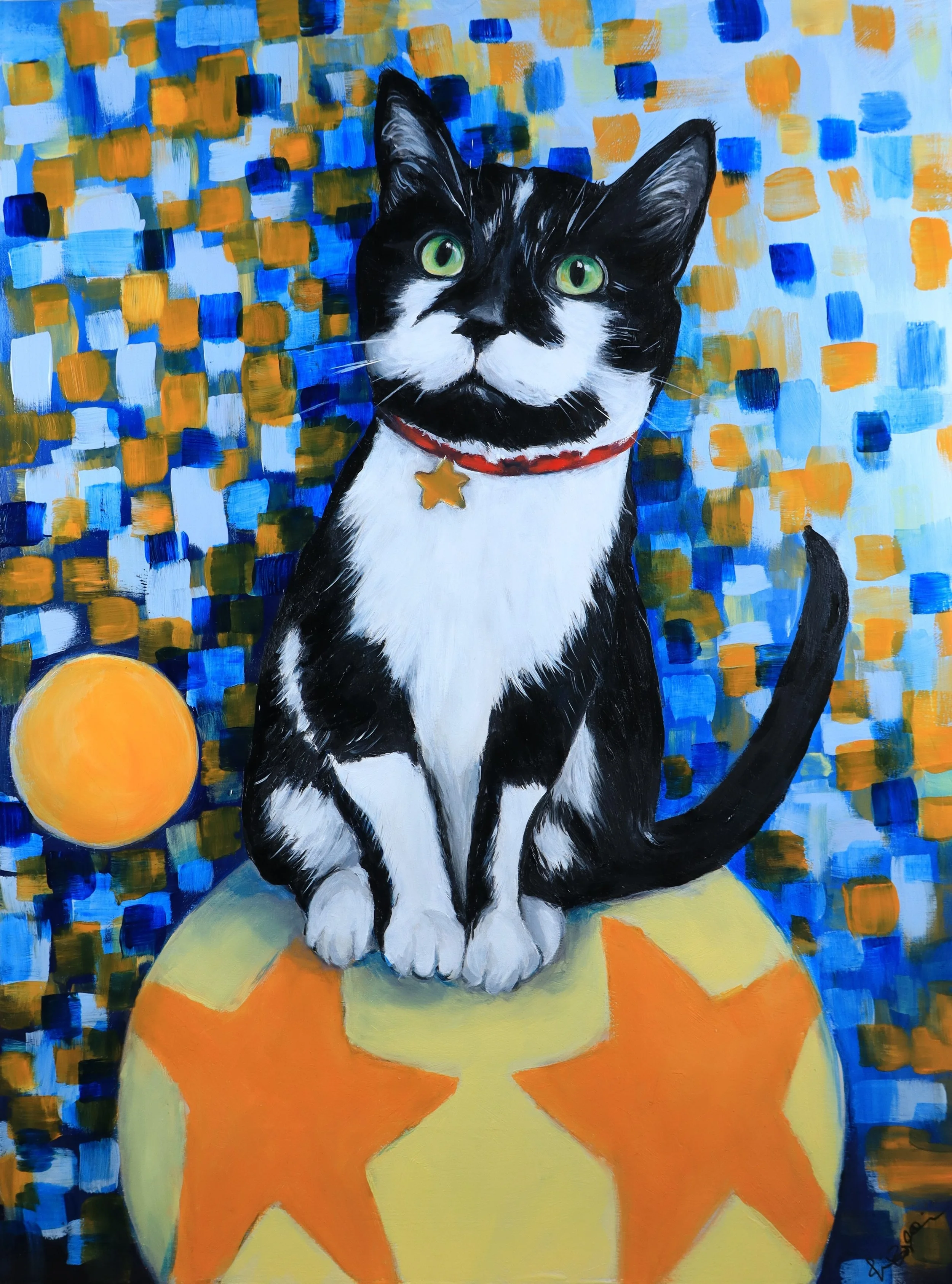 Ace on Top of the World, oil on cradled panel, 16 x 12, 2025