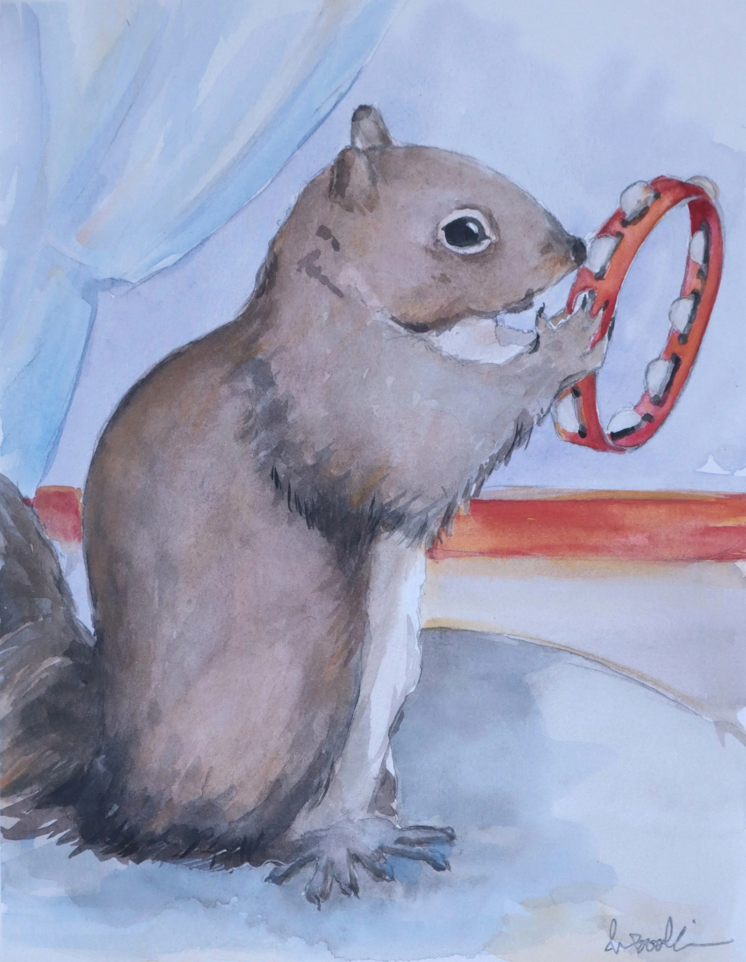 On 2 and 4, watercolor on paper, 10 x 8, 2025