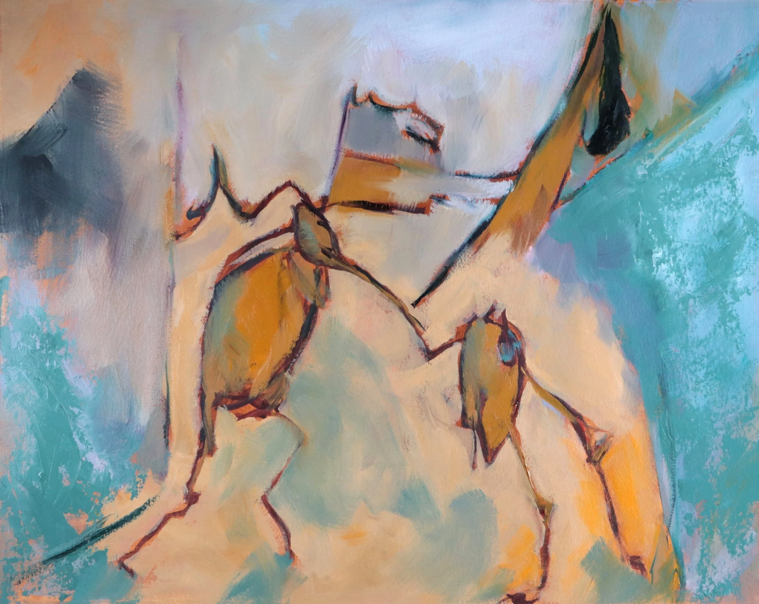 Dance No. 2, oil on cradled panel,  16 x 20, 2025