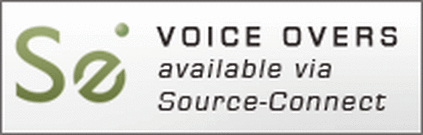 Sign indicating voice overs available via Source-Connect