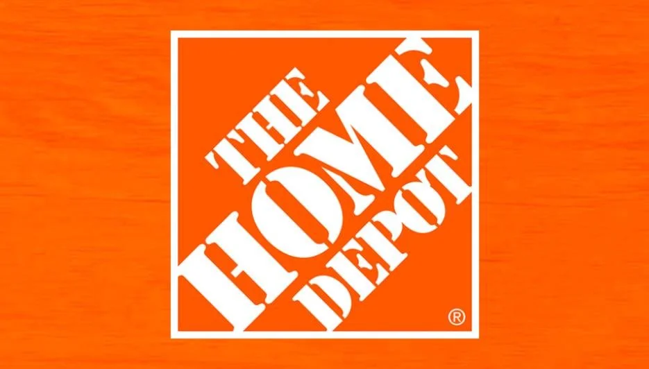 The Home Depot logo with orange background.