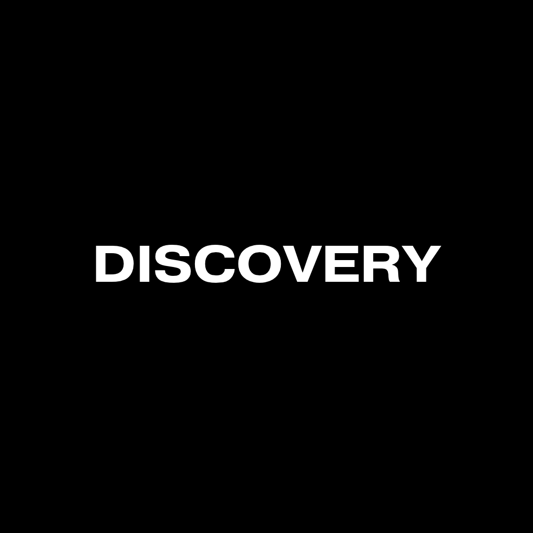 Black background with the word 'DISCOVERY' in white, bold letters