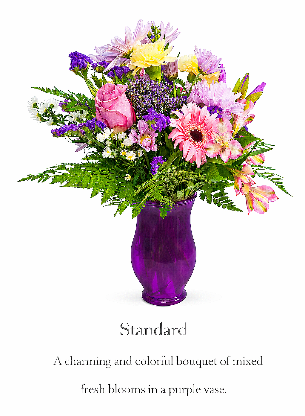 valteos flowers and gifts+arrangement+Pink & Purple Garden Delight Bouquet