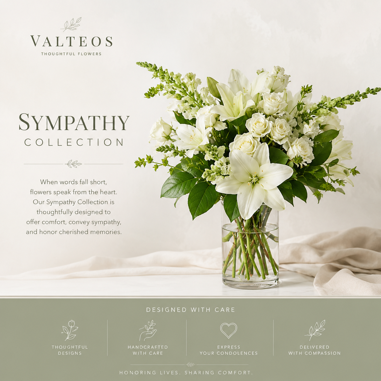 Valteos Flowers and Gifts Sympathy Serene Collection