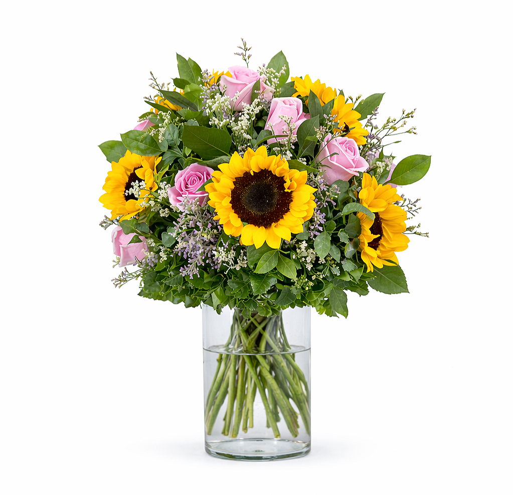 valteos flowers and gifts+sunshine harmony arrangement+yellow+roses