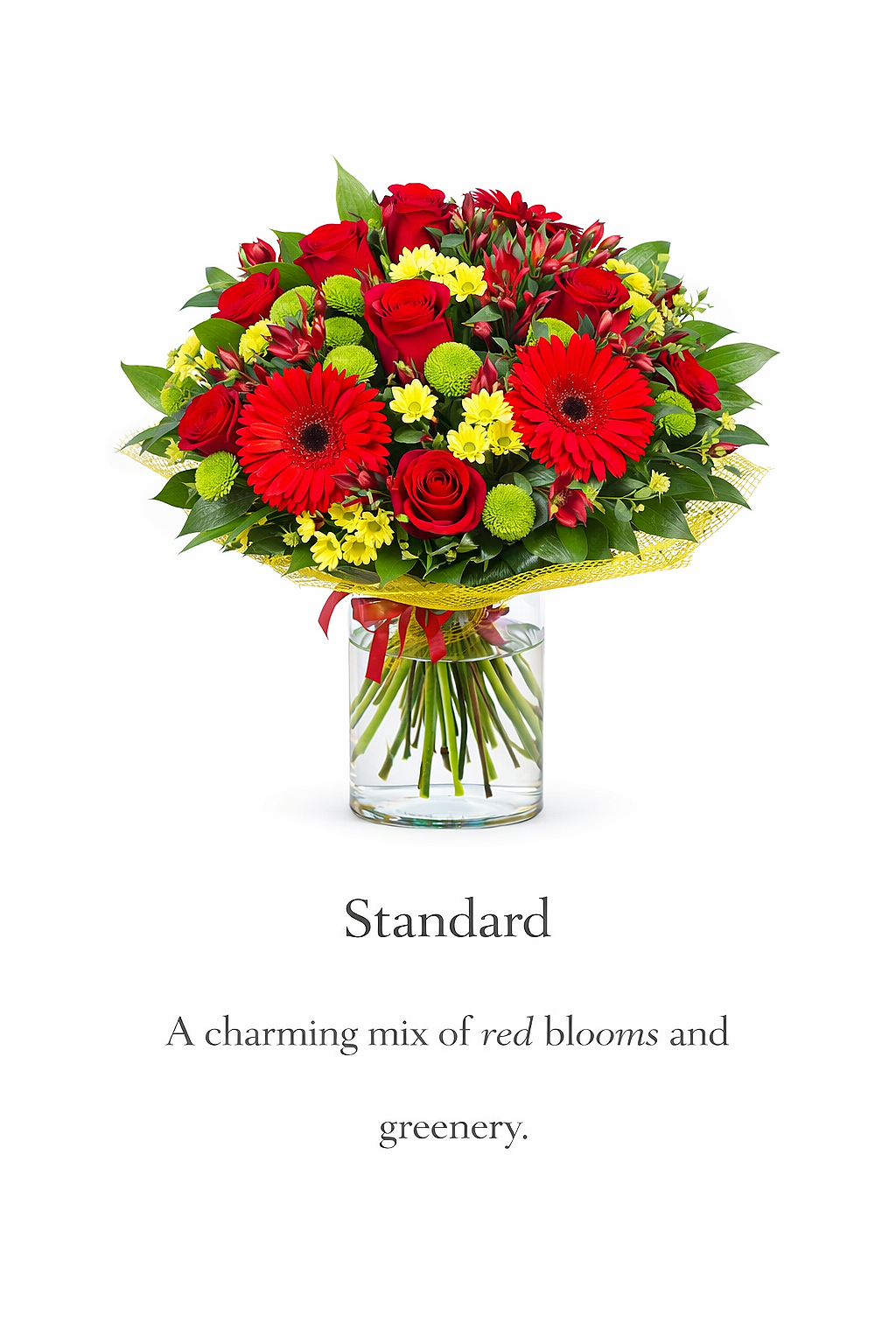 valteos flowers and gifts+arrangement+spring meadow delight bouquet+Red+Gerbera+daisies