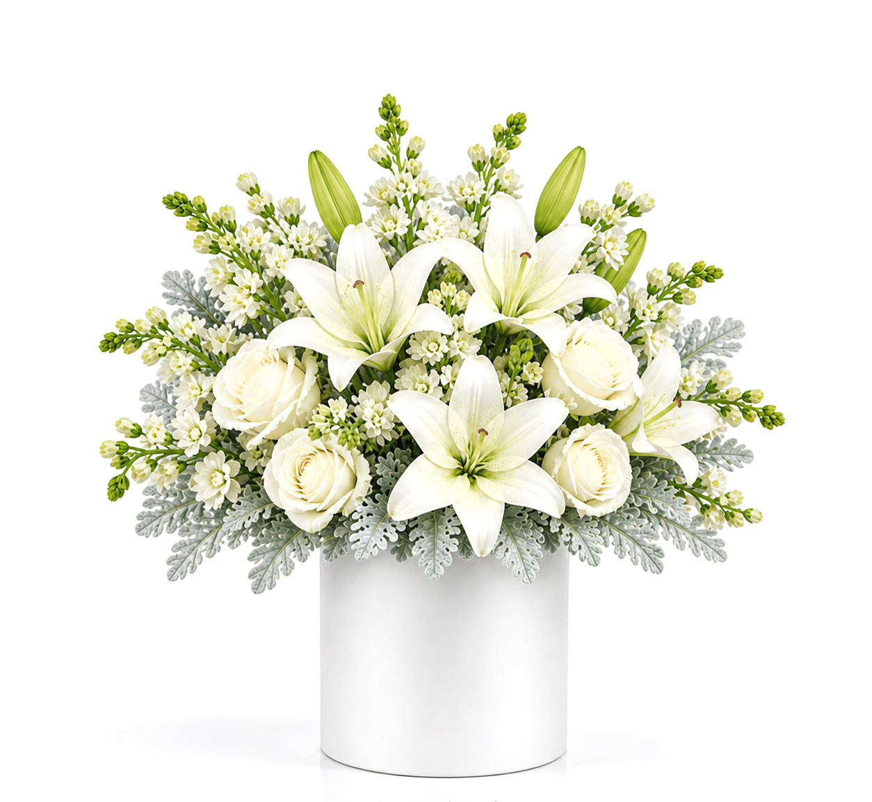 valteos flowers and gifts+arrangement+white+roses+dragon breath+whispering+grace.png