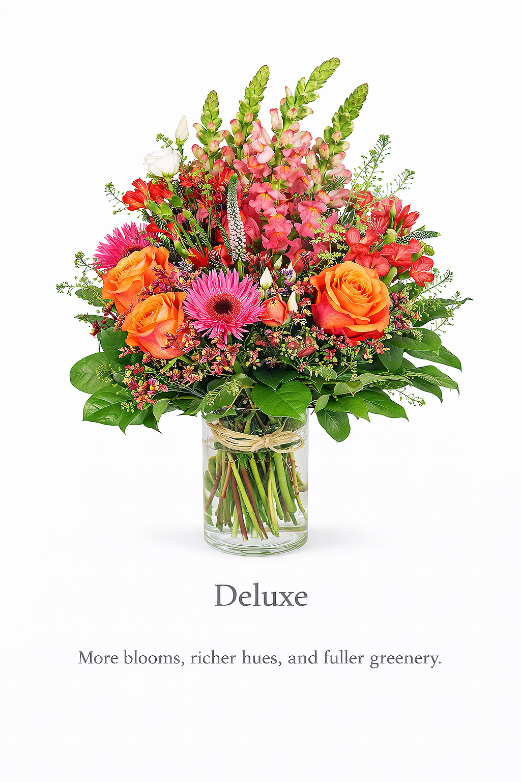 valteos flowers and gifts+Arrangement+radiant celebration bouquet+roses+gerberas+snapdragons