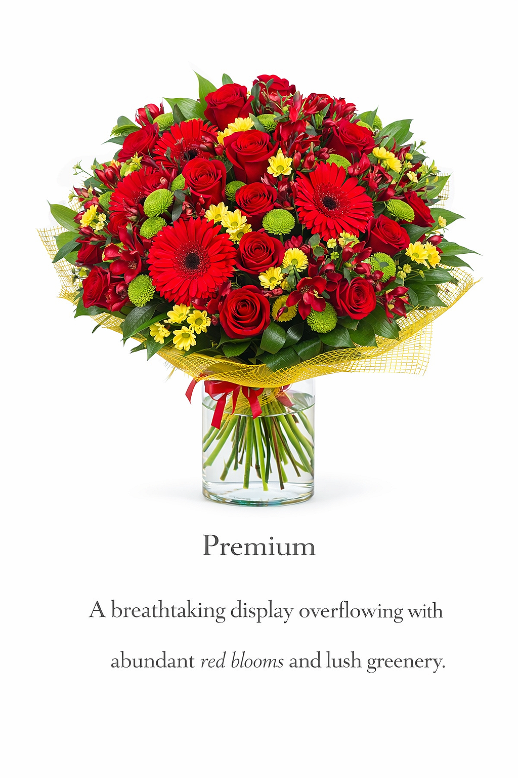 valteos flowers and gifts+arrangement+spring meadow delight bouquet+Red+Gerbera+daisies