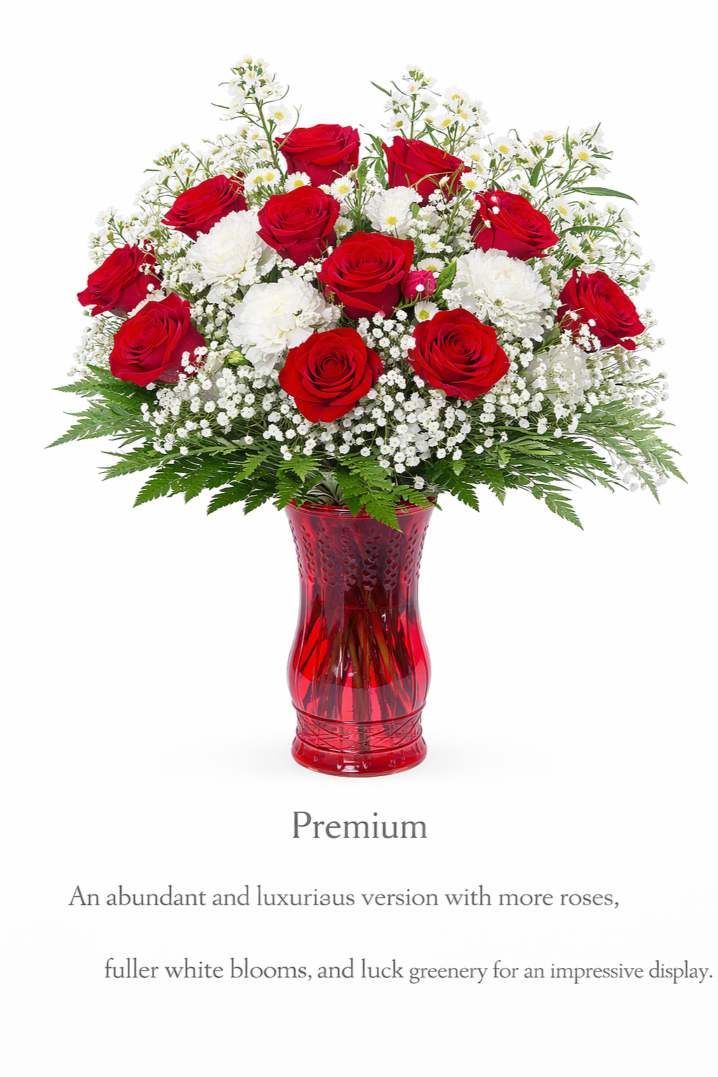 valteos flowers and gifts+ Romance and paradise arrangement+red rose+redvase