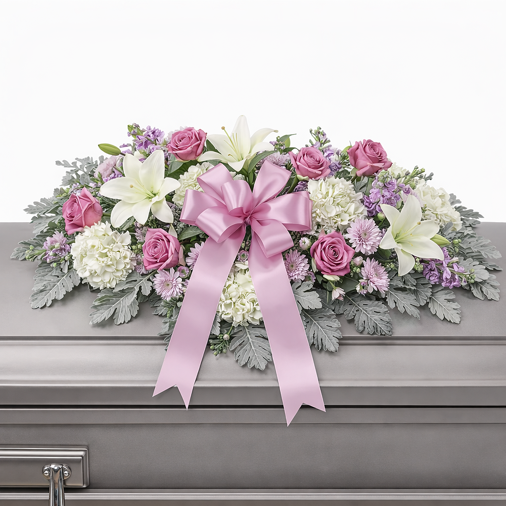 Heavenly Whispers Casket Spray