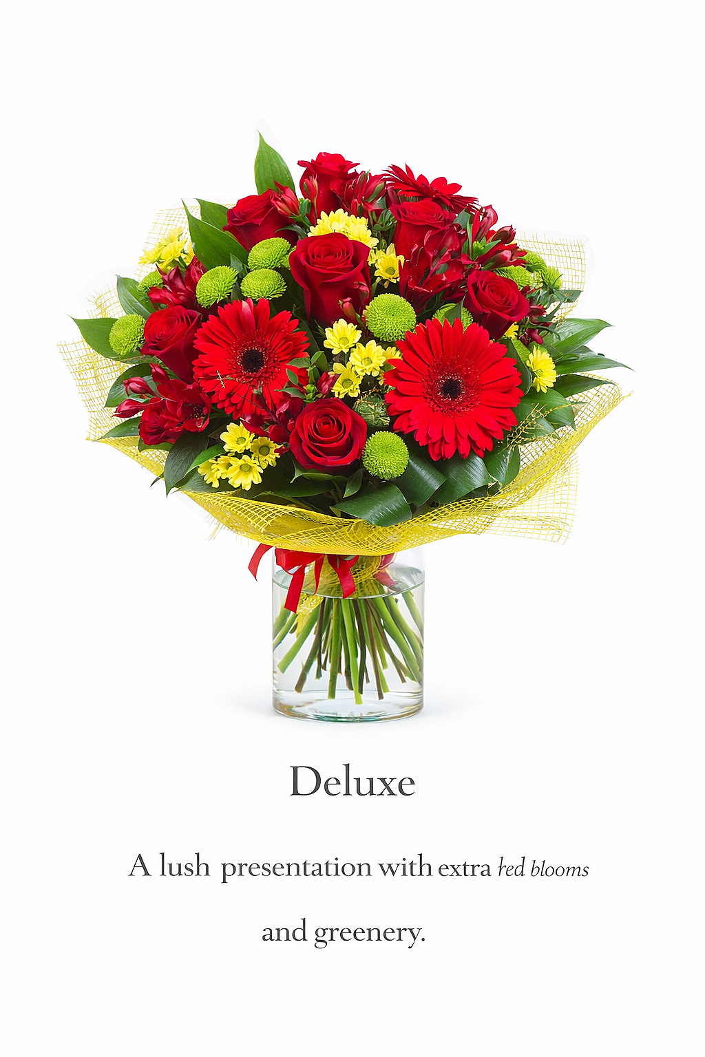 valteos flowers and gifts+arrangement+spring meadow delight bouquet+Red+Gerbera+daisies