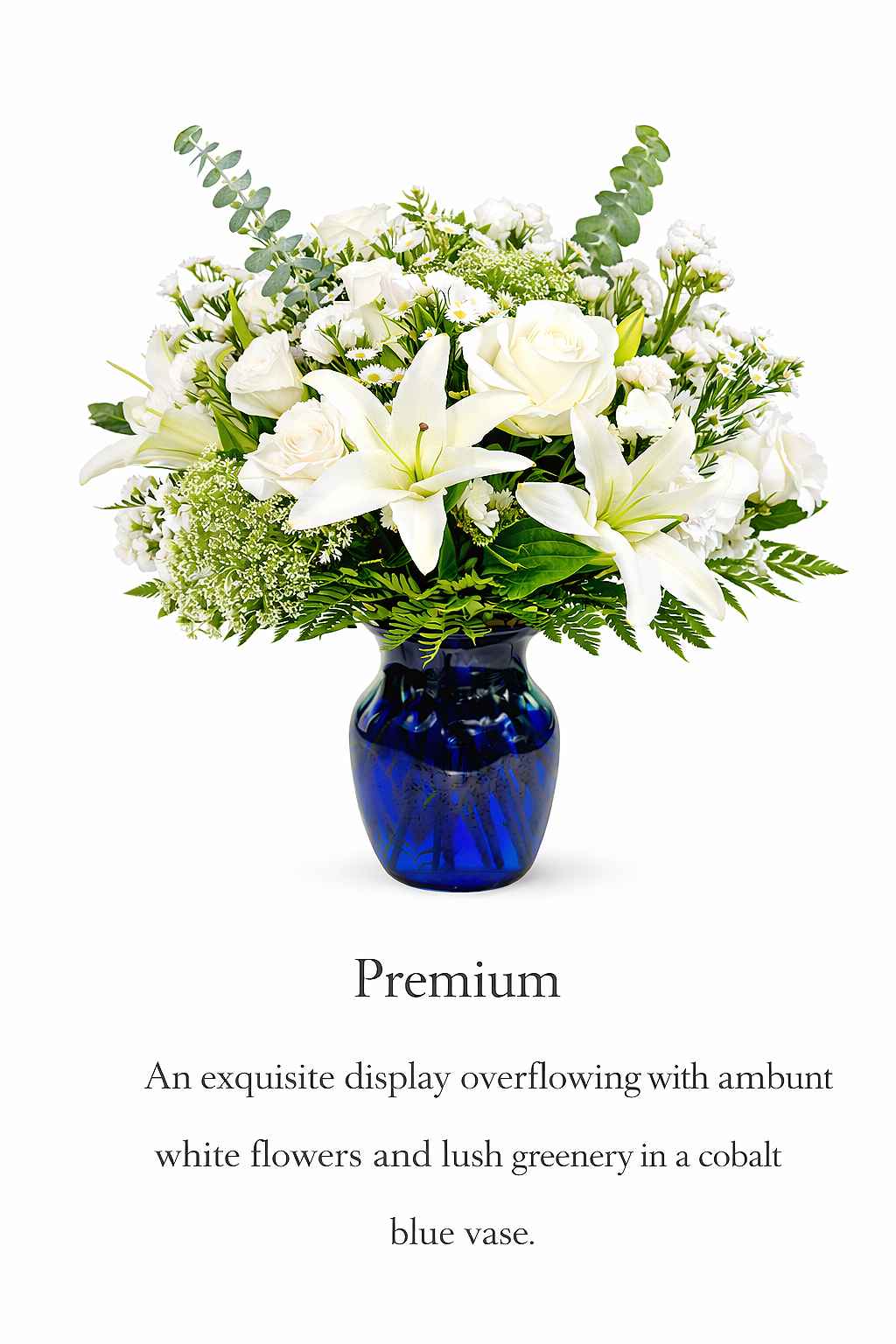 blushing+celebration+arrangement+rose+Lily+Blue vase