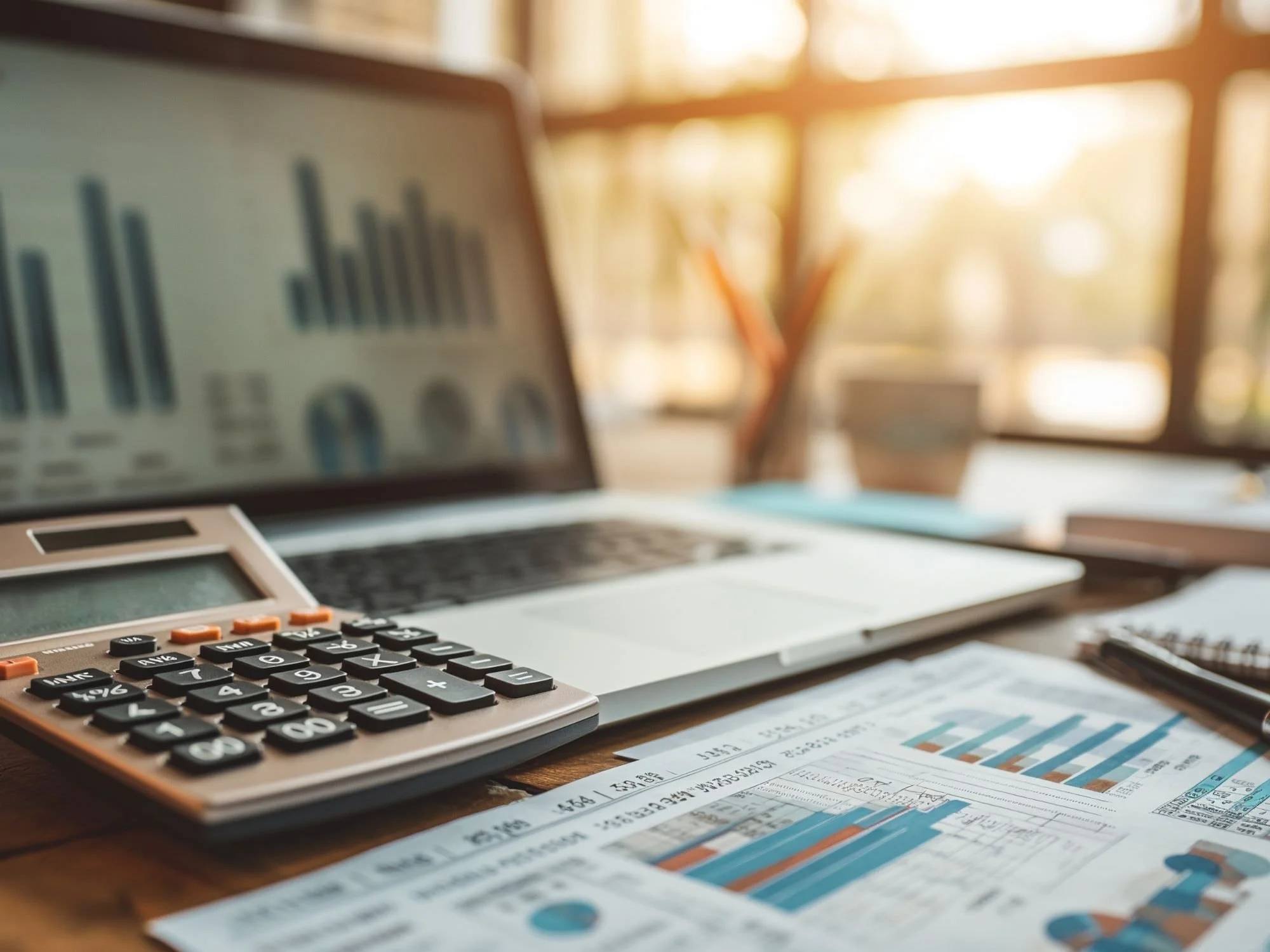 Desktop with paperwork and a laptop.  - Do I Need a Financial Advisor?
