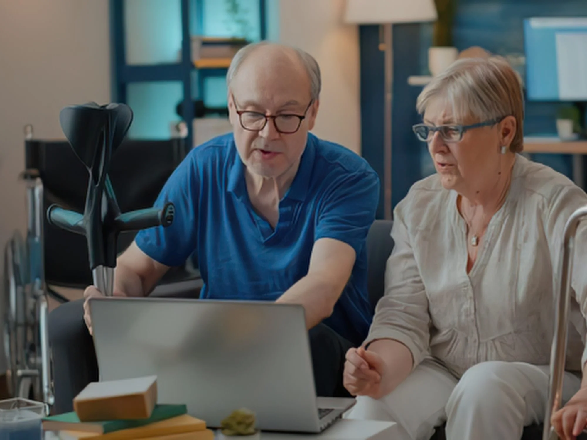older couple looking at computer