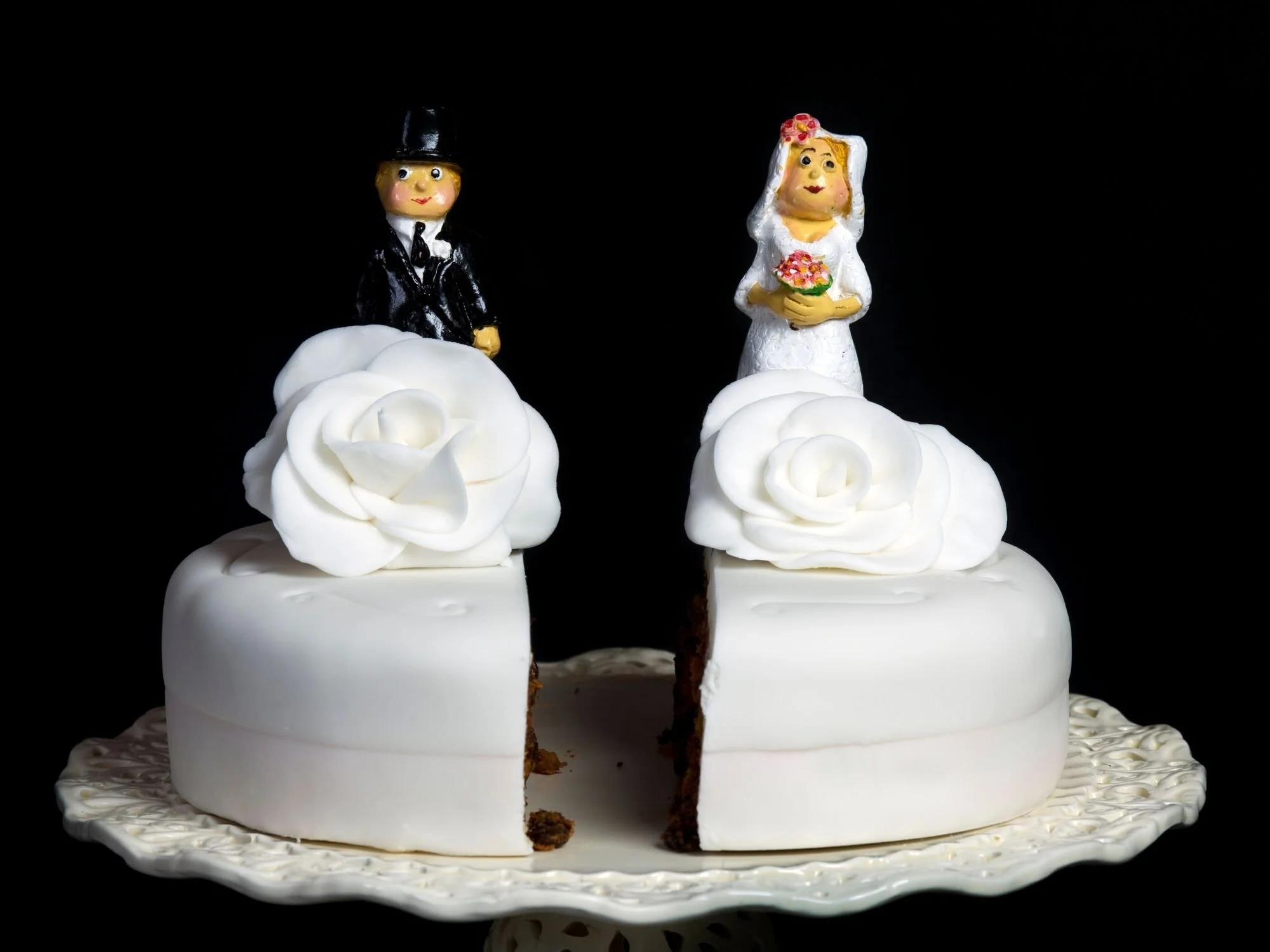 bride and groom cake toppers - gray divorce Atlanta, GA