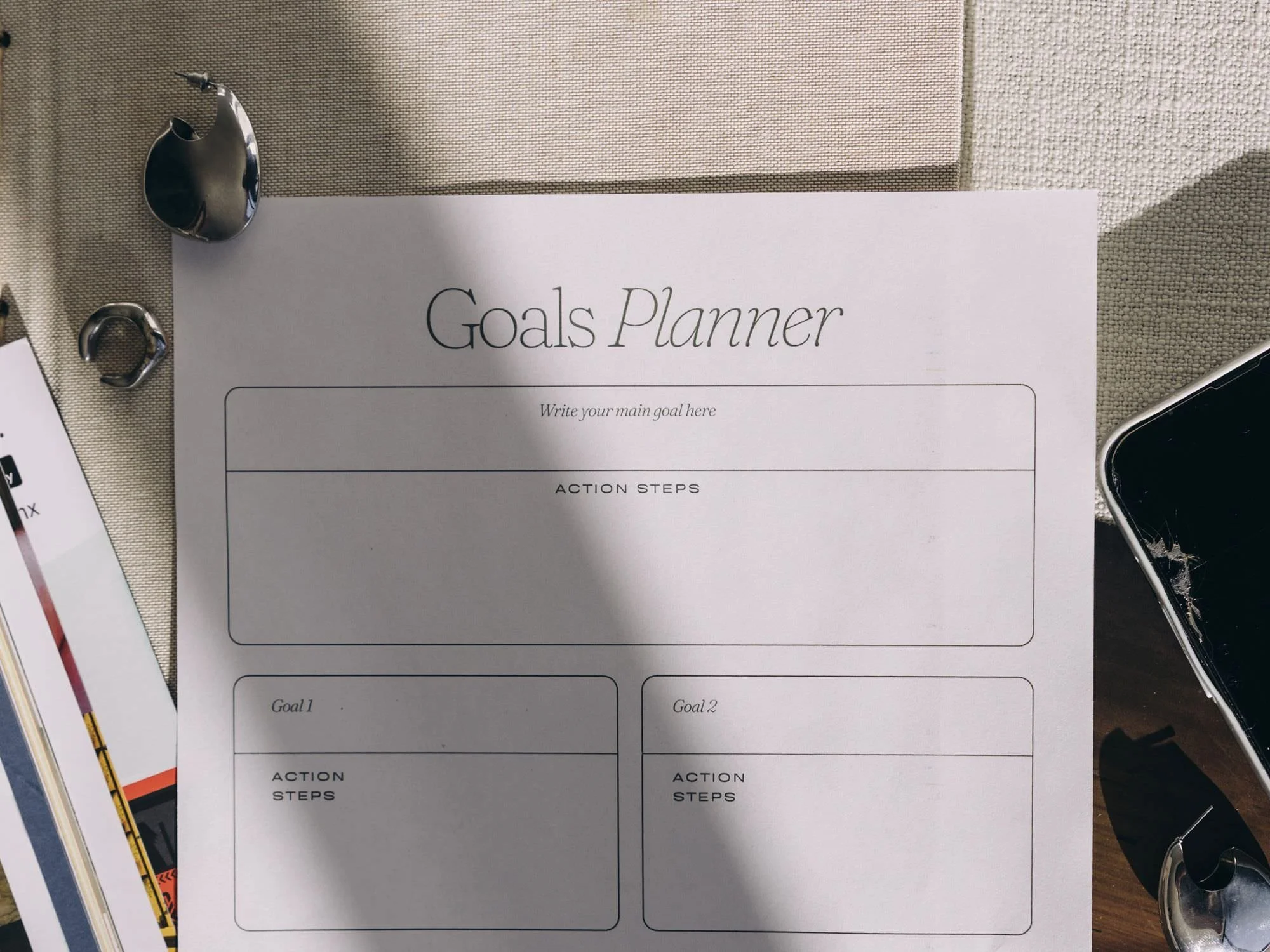 goals planner sheet