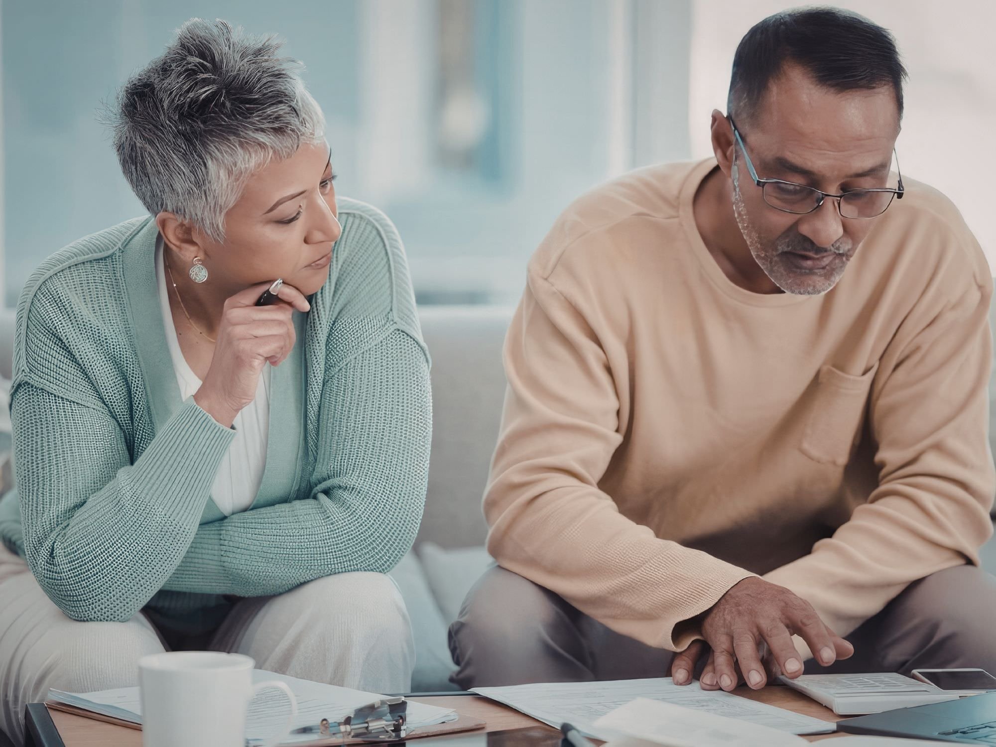 couple looking over their finances