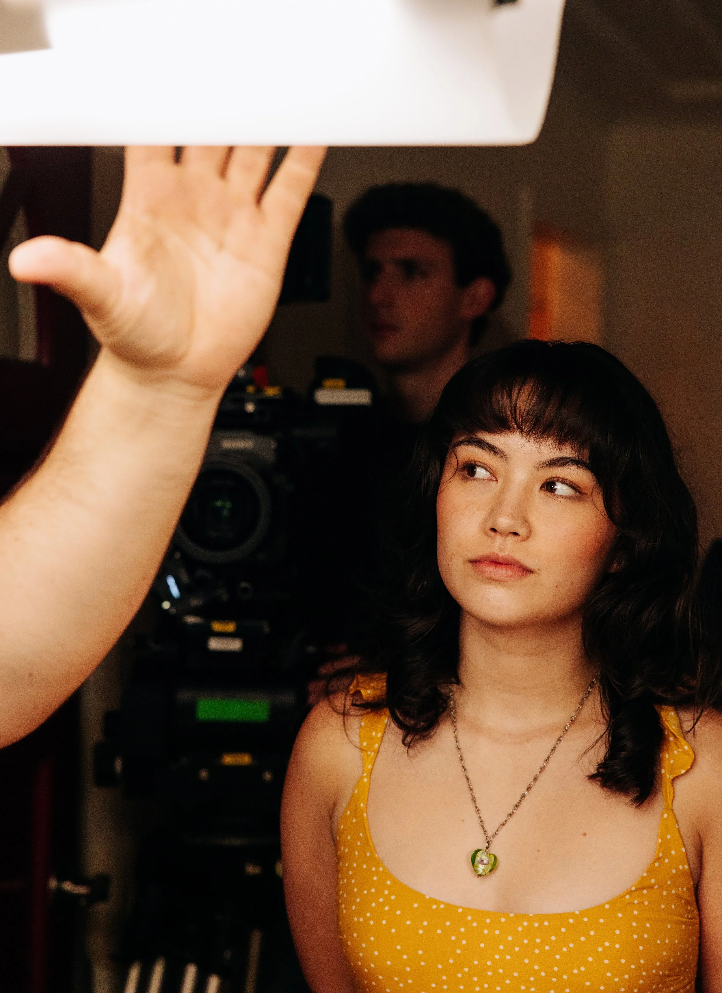 Amanda Kang acting on the set of Kentucky Bourbon.