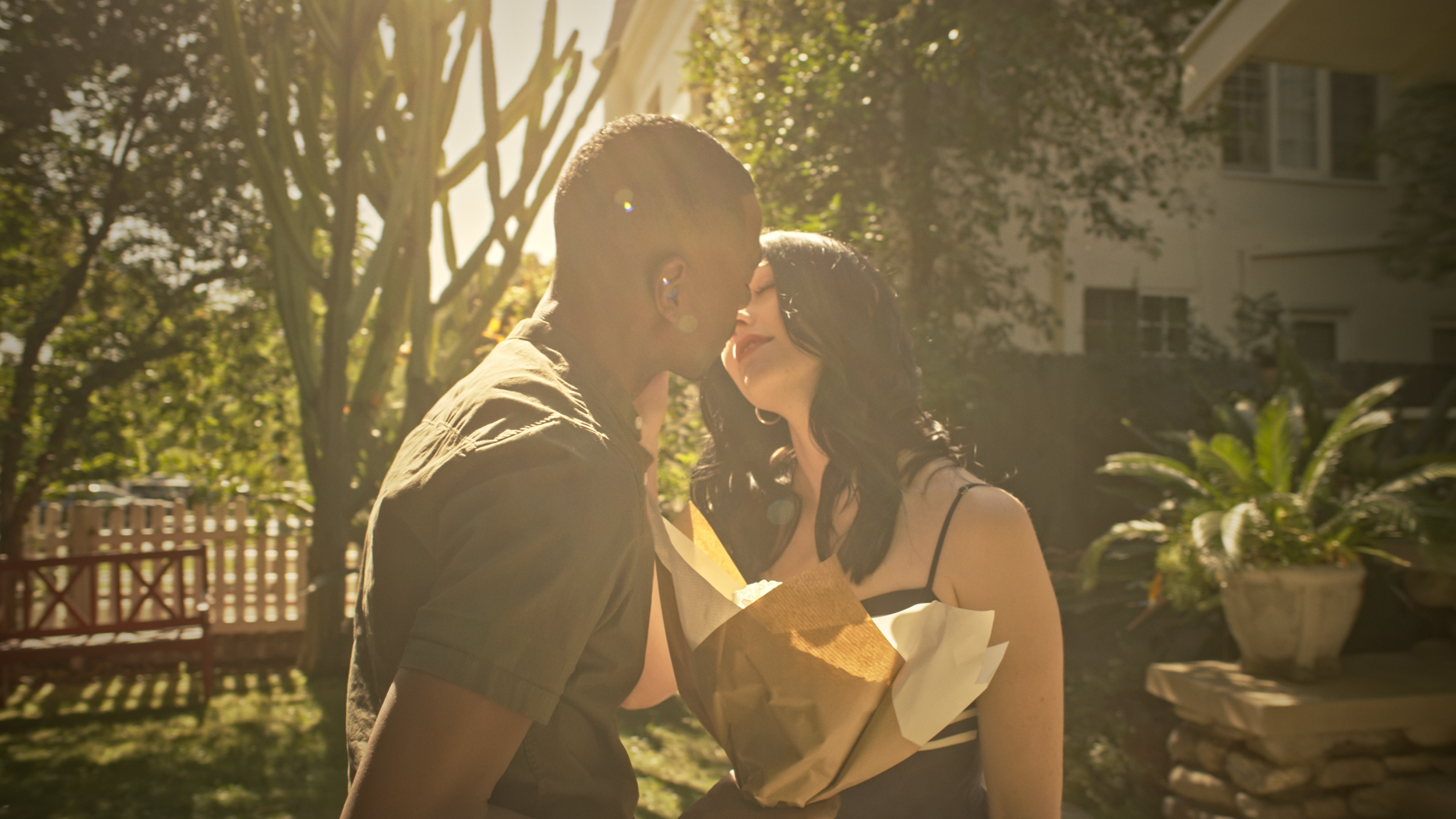 Trey Cooks and Alice Lowery acting on the set of Down in the Willow Garden (2026)