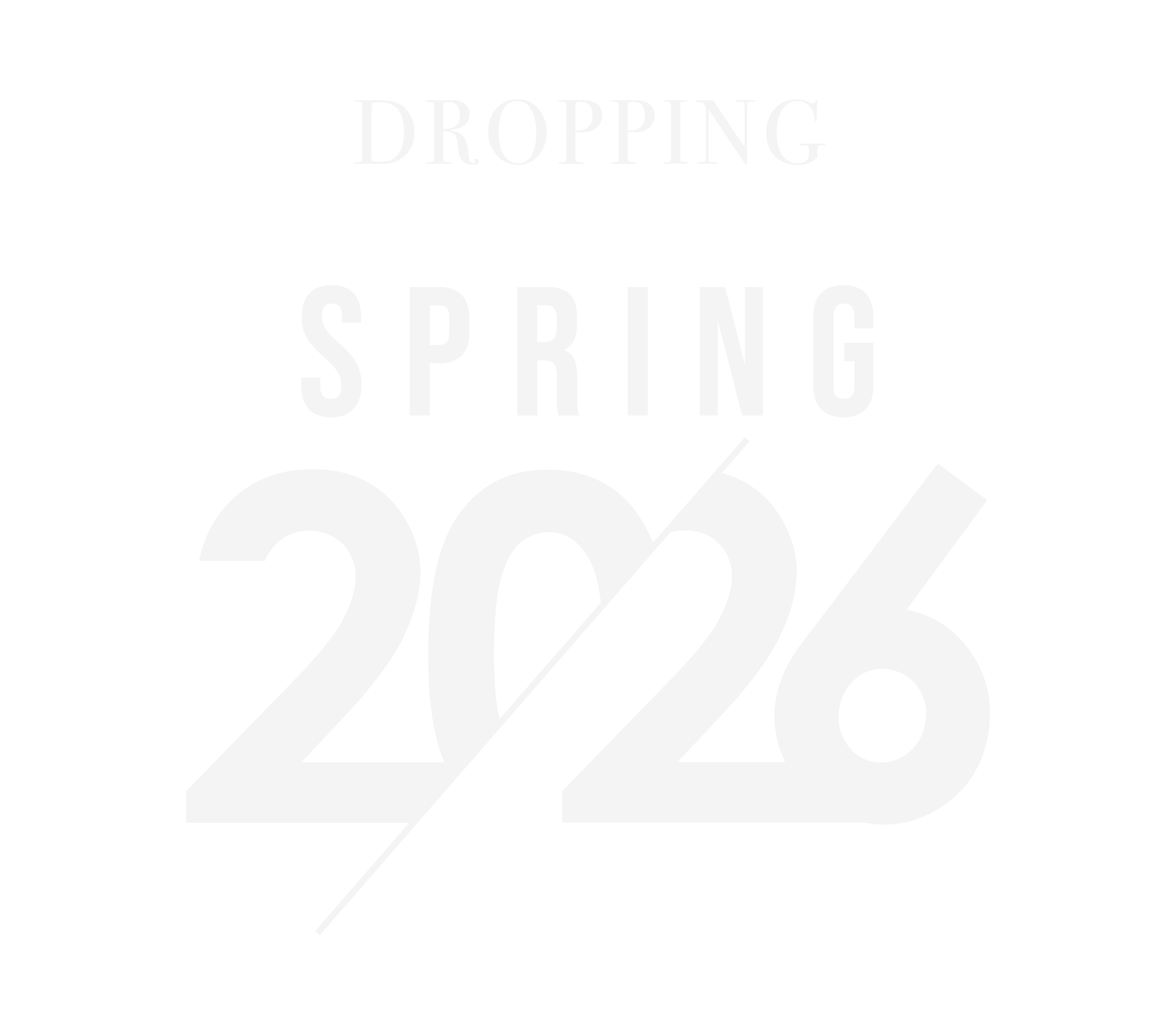 Text graphic with the words 'Dropping Spring 2026' in black and white, with a diagonal line crossing through the year 2026.