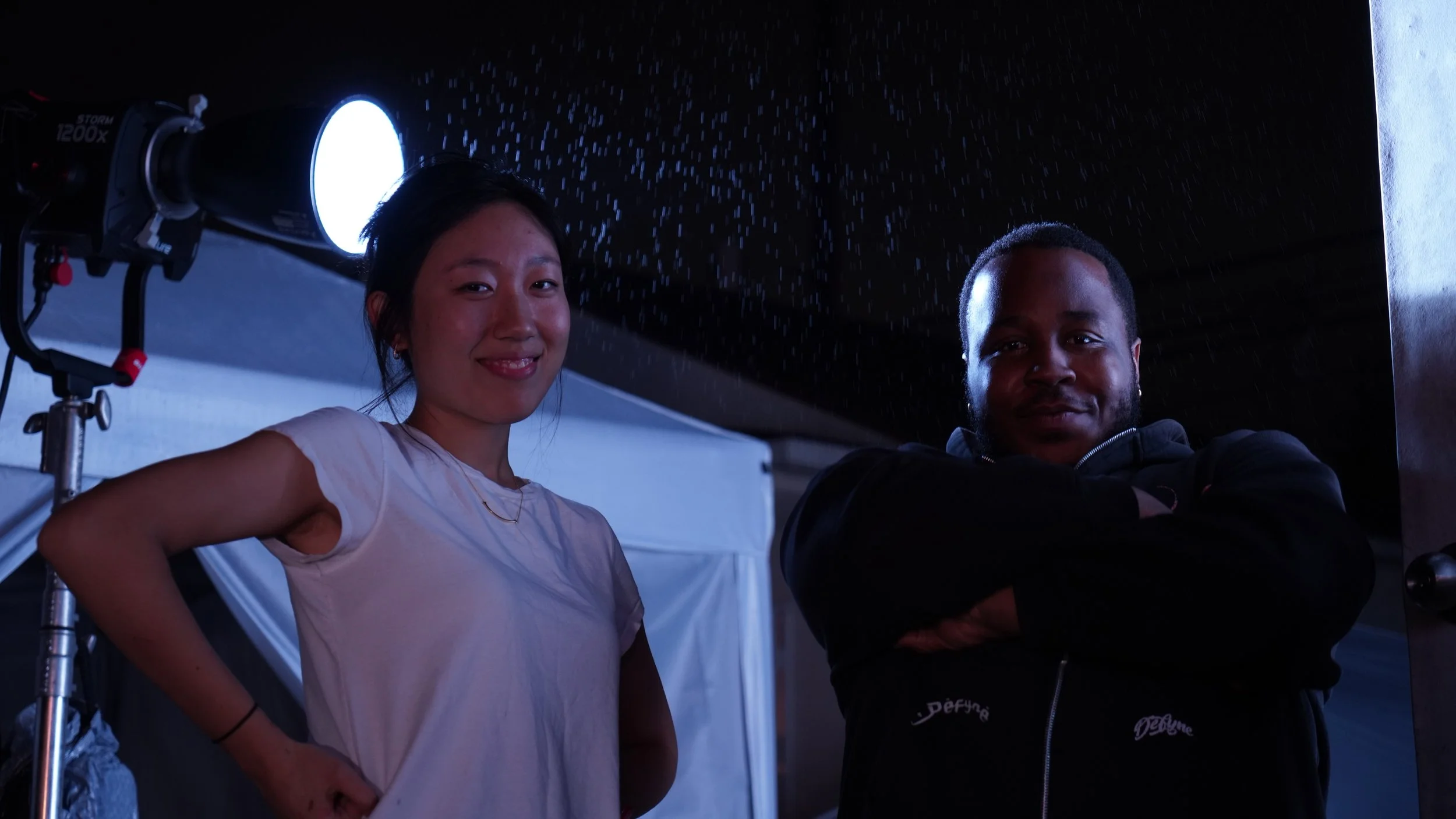 Gruffnecks. Production Designer Alexis Kim and Art Director EZ Mezu on the set of Kentucky Bourbon (2026).