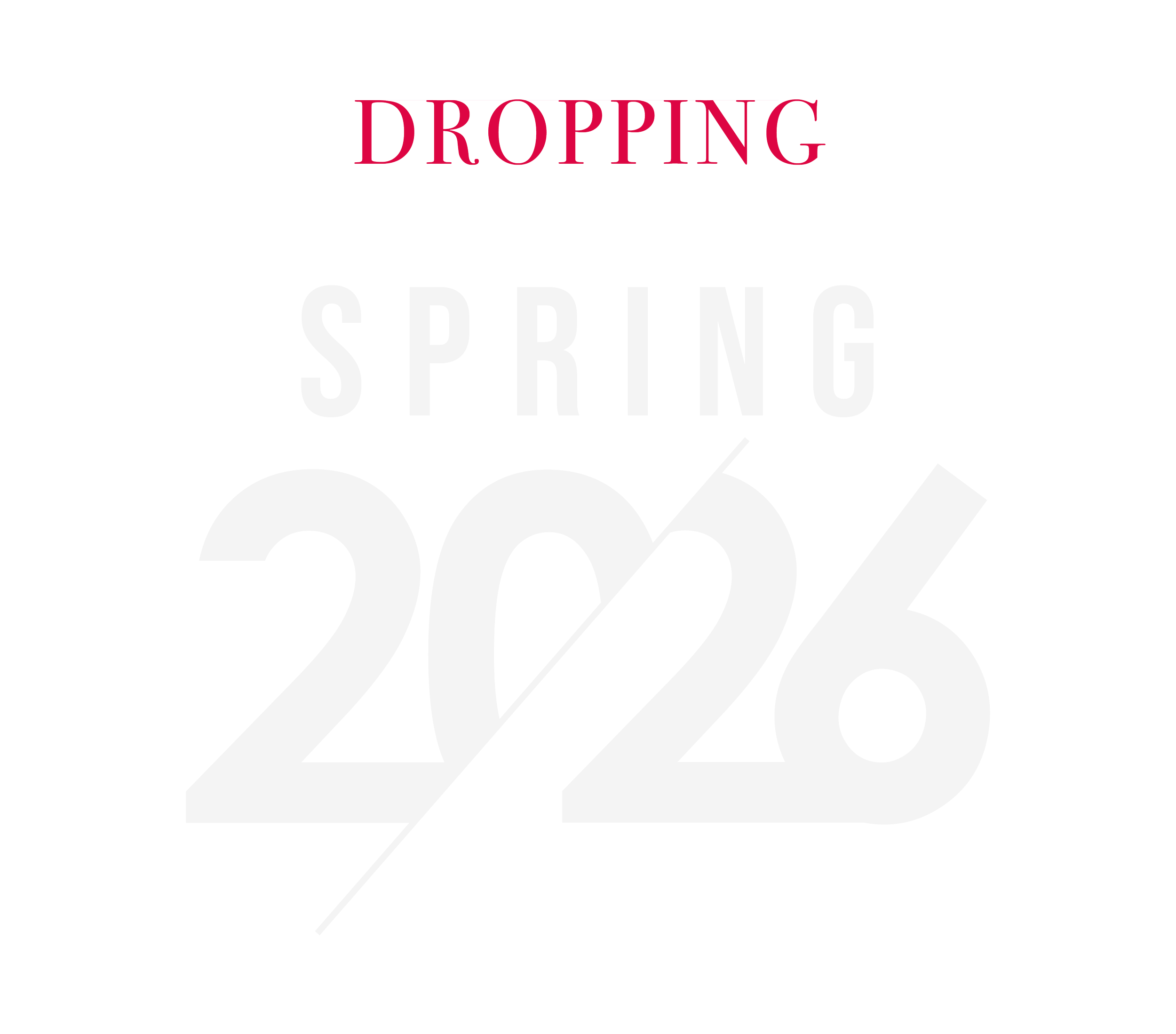 Text reading "Dropping Spring 2026" on a black background.