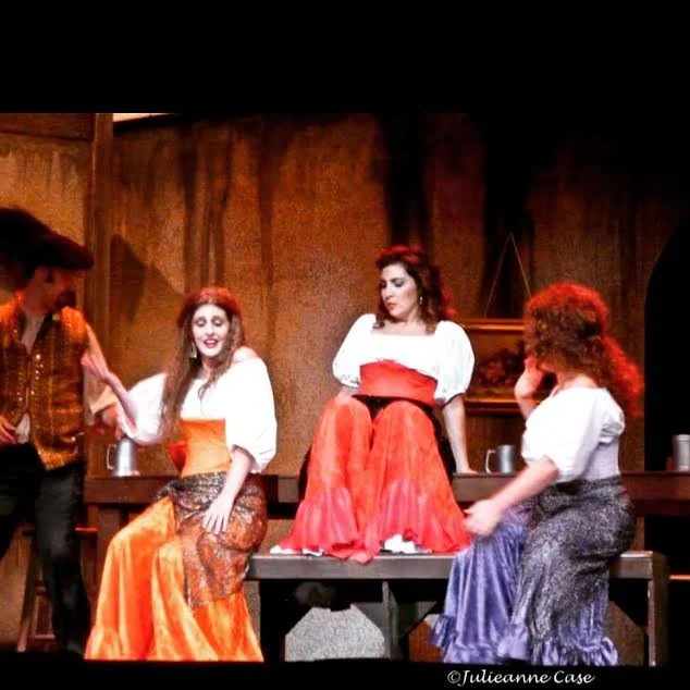 As Frasquita in Bizet's Carmen with Opera San Luis Obispo (2013), on the left