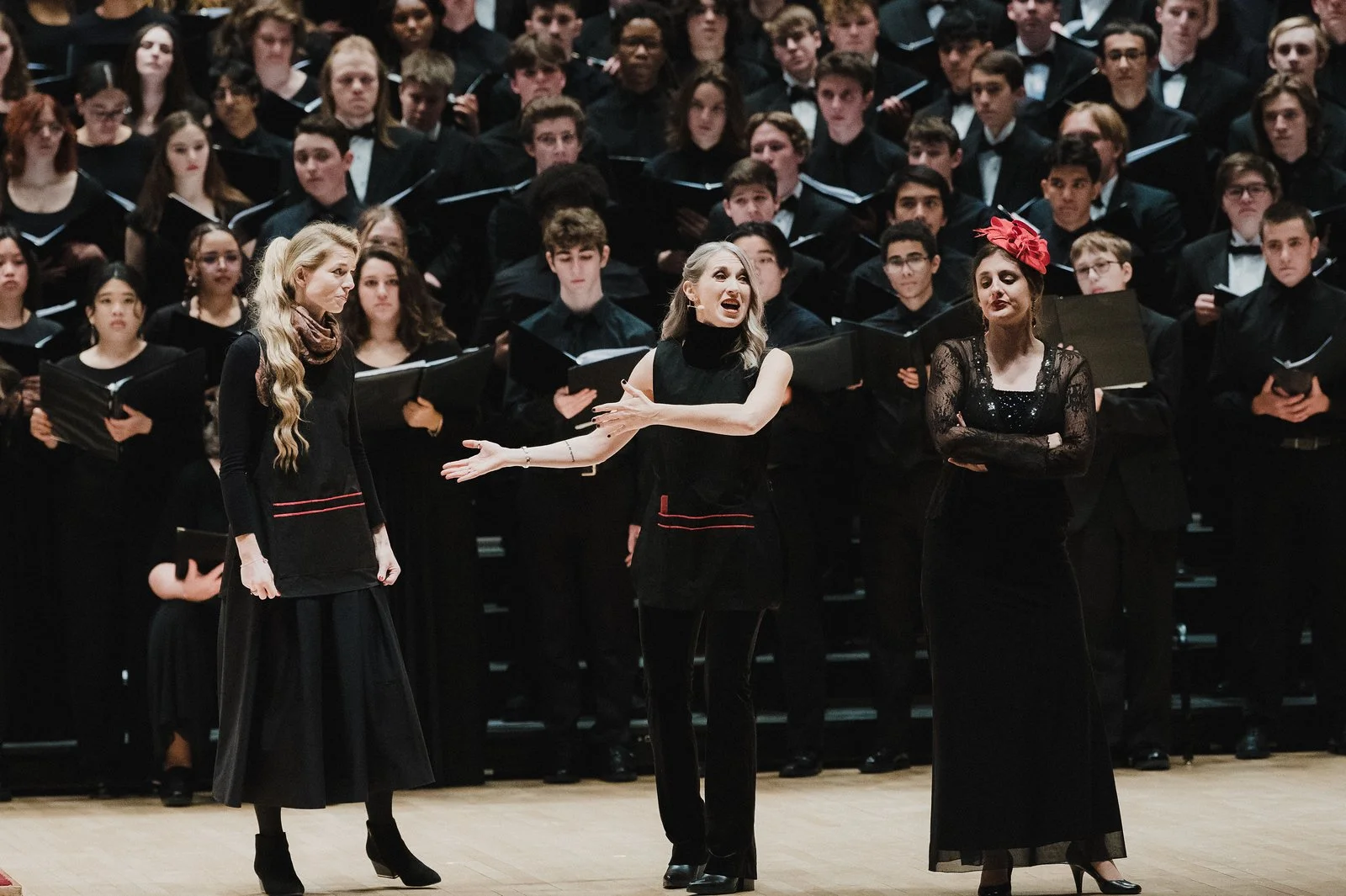 Onstage at Carnegie Hall (far left) as Mrs. Sinclair in The Gift of the Magi by Eric Whitacre (2022)