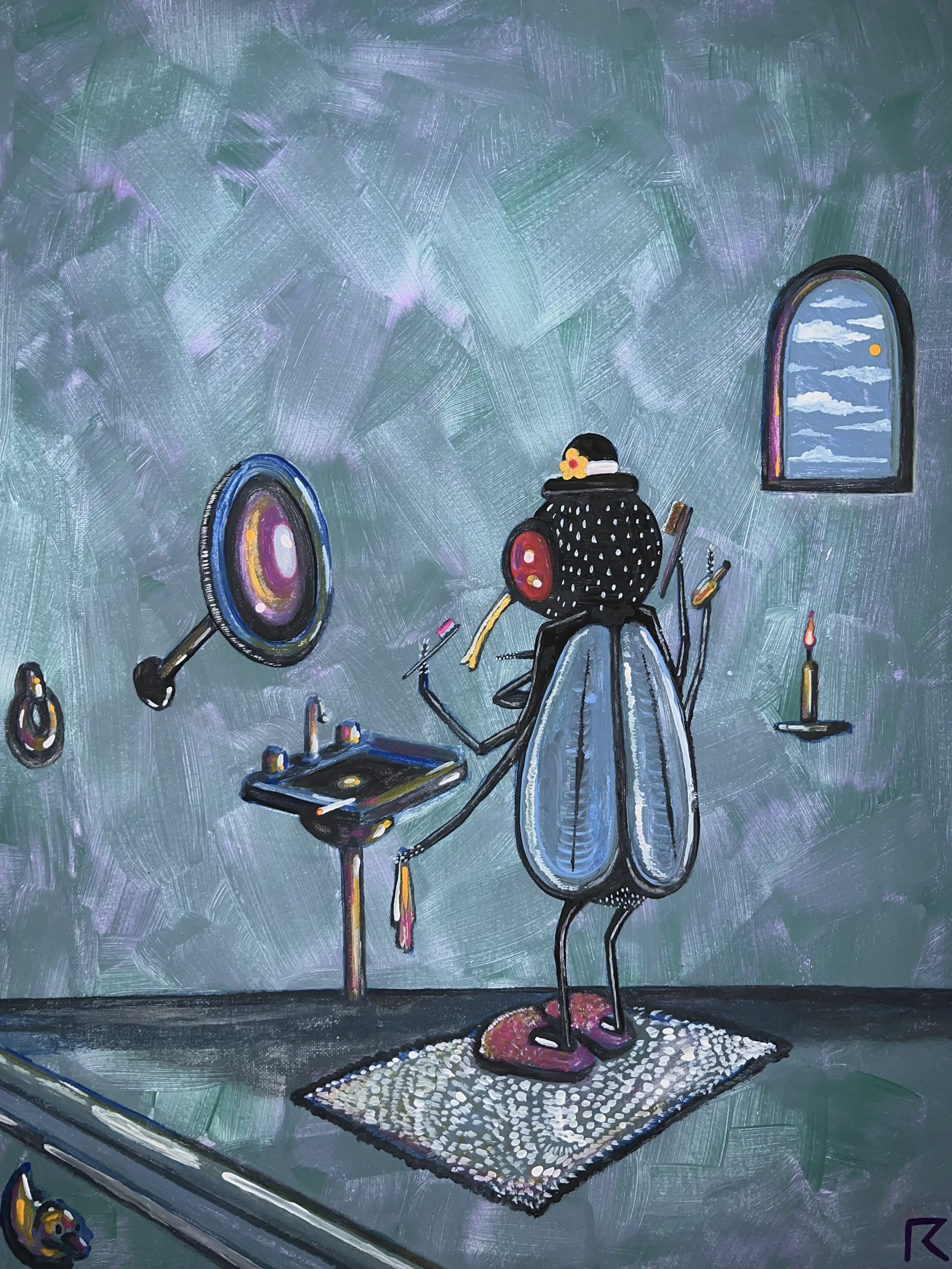 "MORNING ROUTINE" ORIGINAL PAINTING