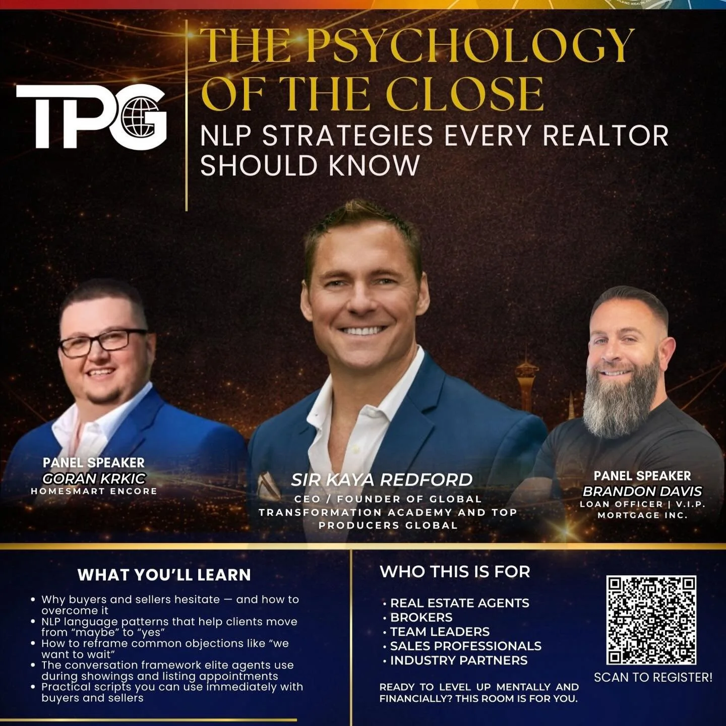 Great class today&mdash;The Psychology of the Close was powerful.

Huge thank you to our incredible sponsors for supporting the room and making this experience possible, and to Kaya Redford for delivering a masterclass on what it really means to conn