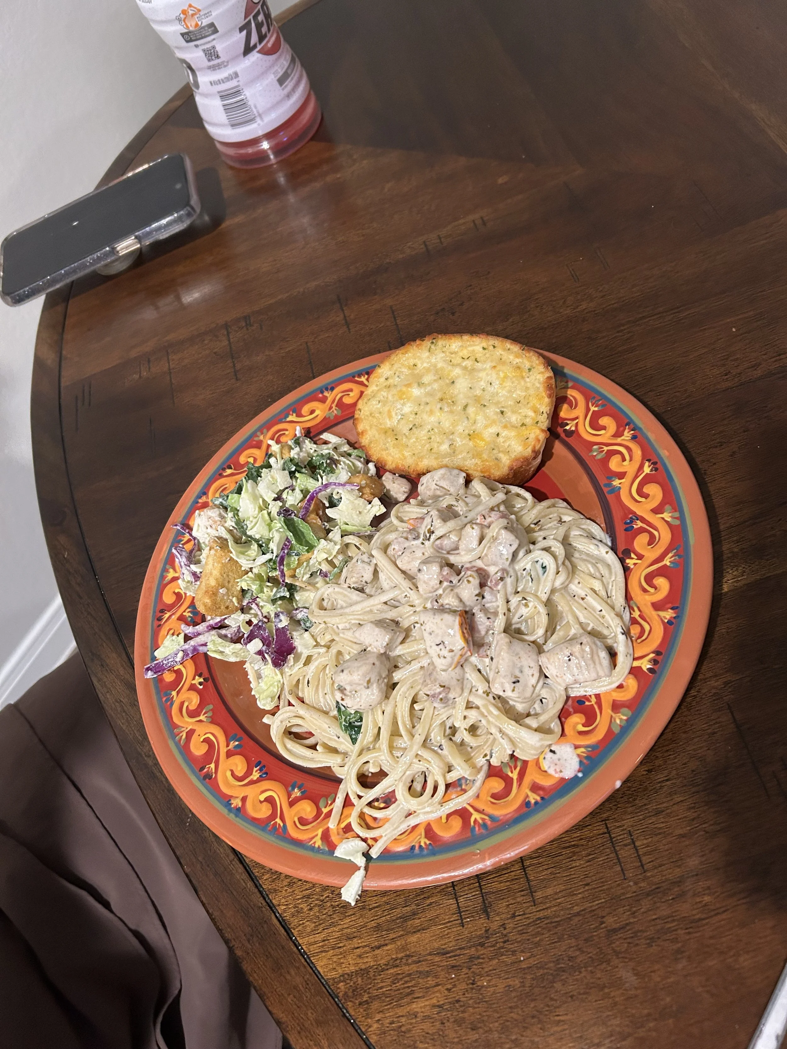 Homeade Chicken Alfredo with a Cabbage Salad