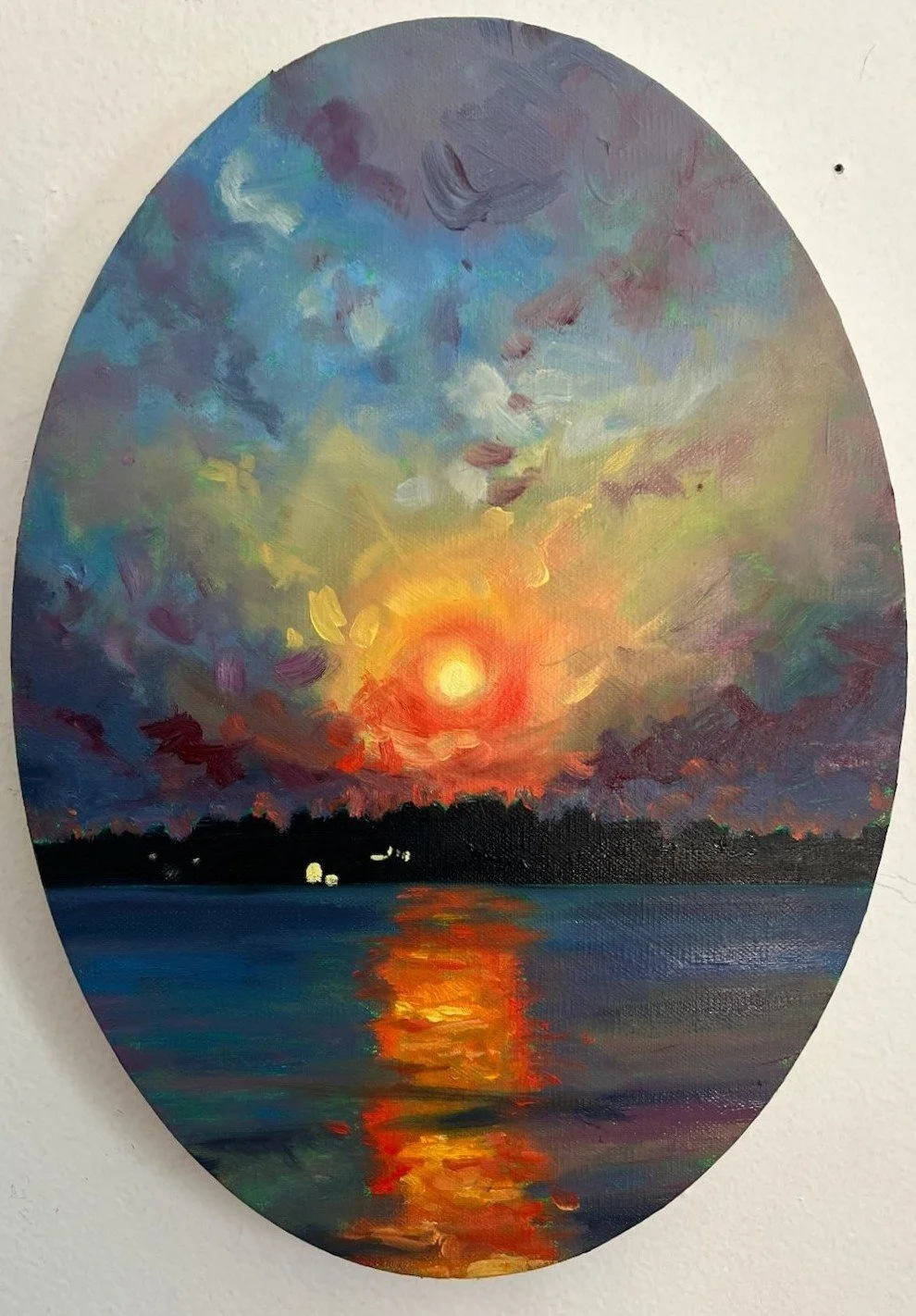 Late Summer Blood Moon, 10x12