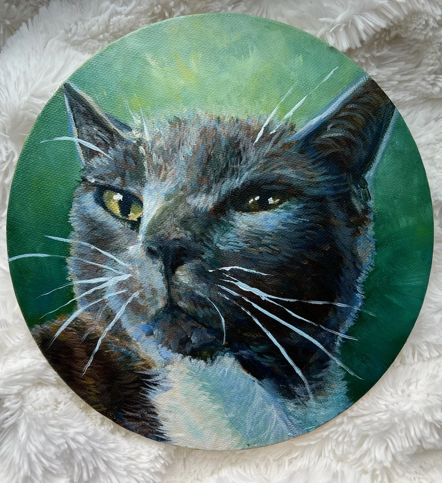 Pet Portrait, 8x8 Acrylic on Canvas