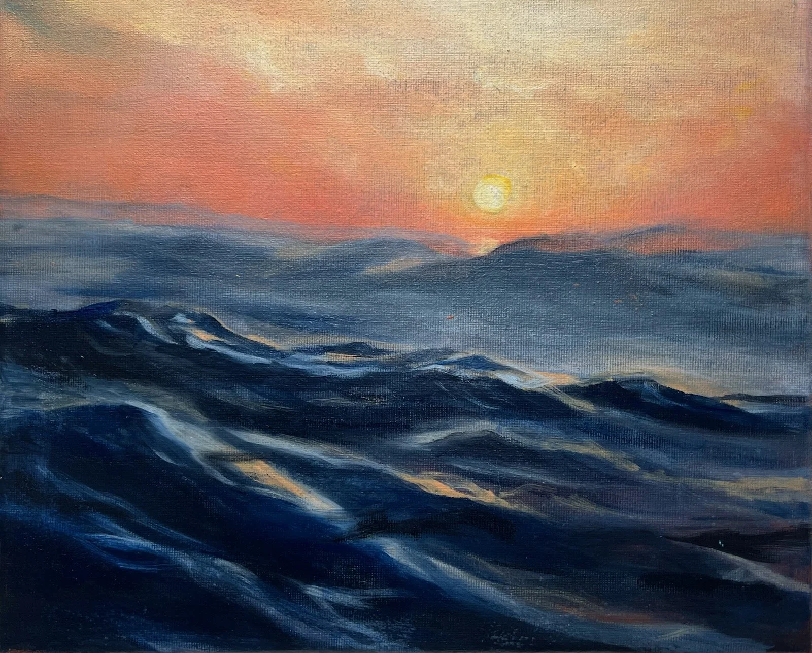 Wave Study 1, 10x12 Acrylic on Canvas