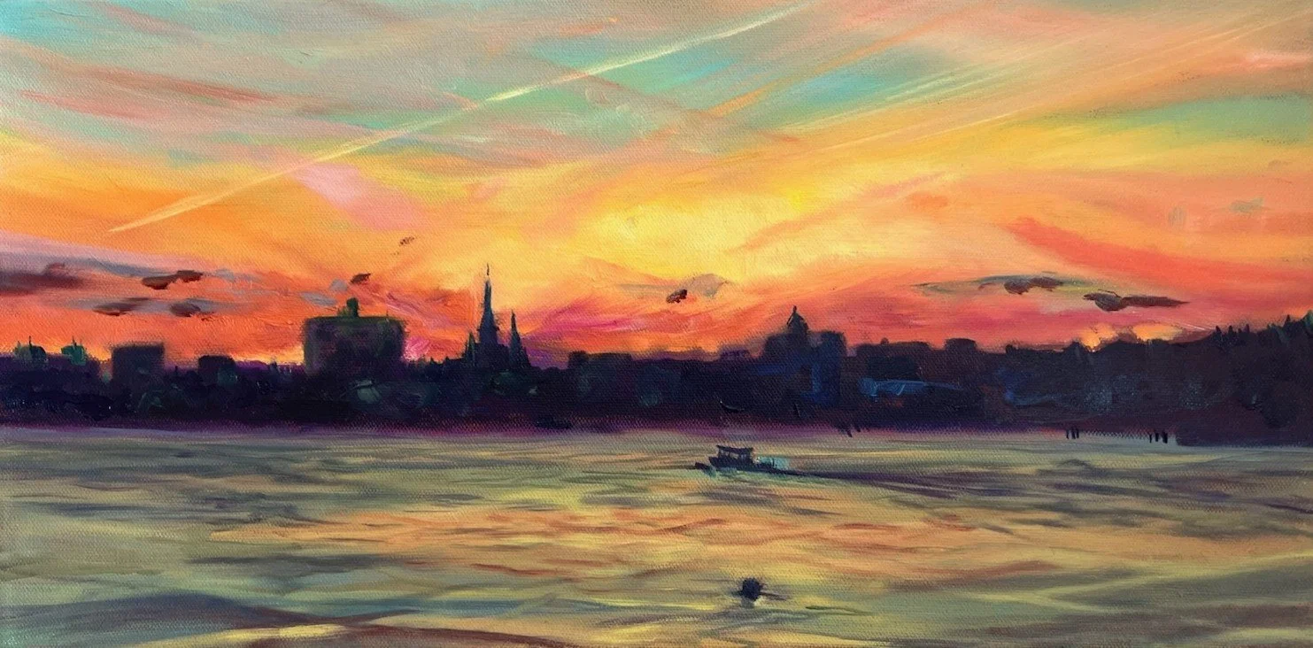 View From Bug Light Park at Sunset, 10x20