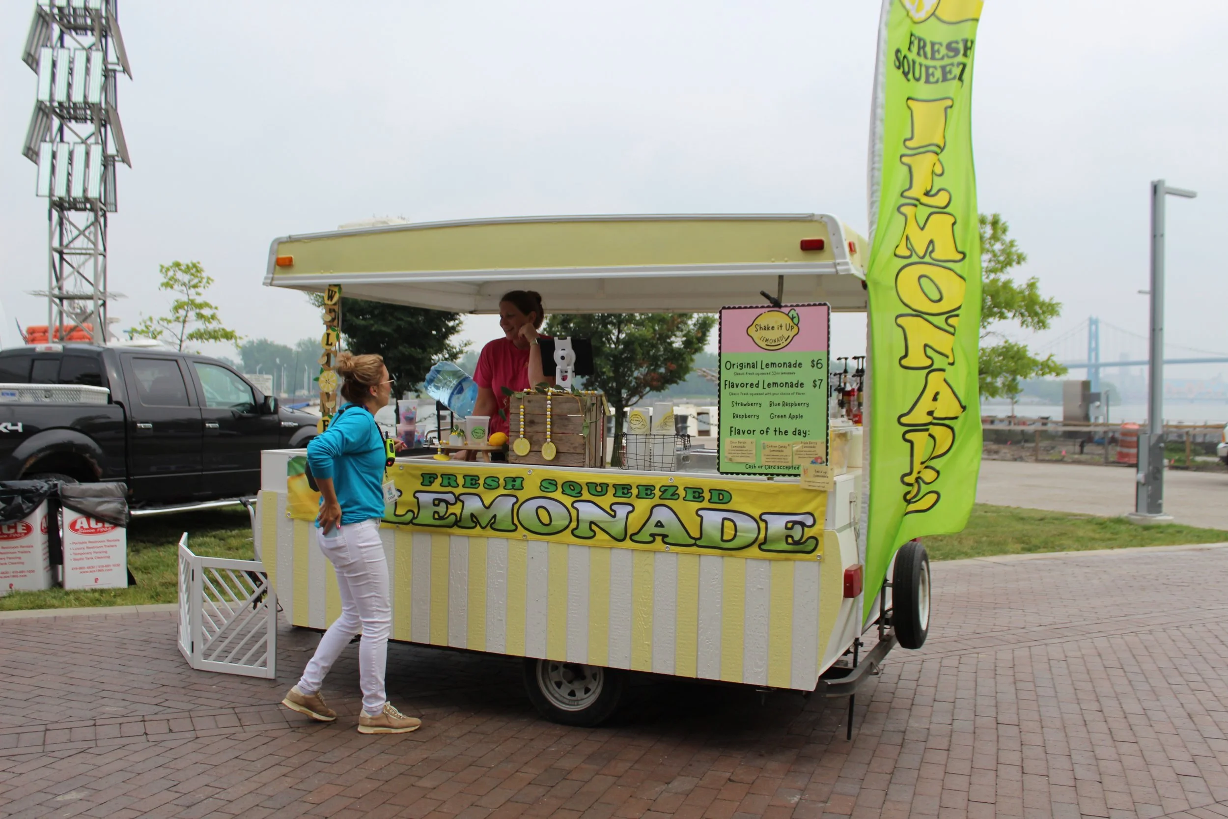 Shake It Up  mobile lemonade trailer serving customers at a Party in the Park event in Toledo Ohio