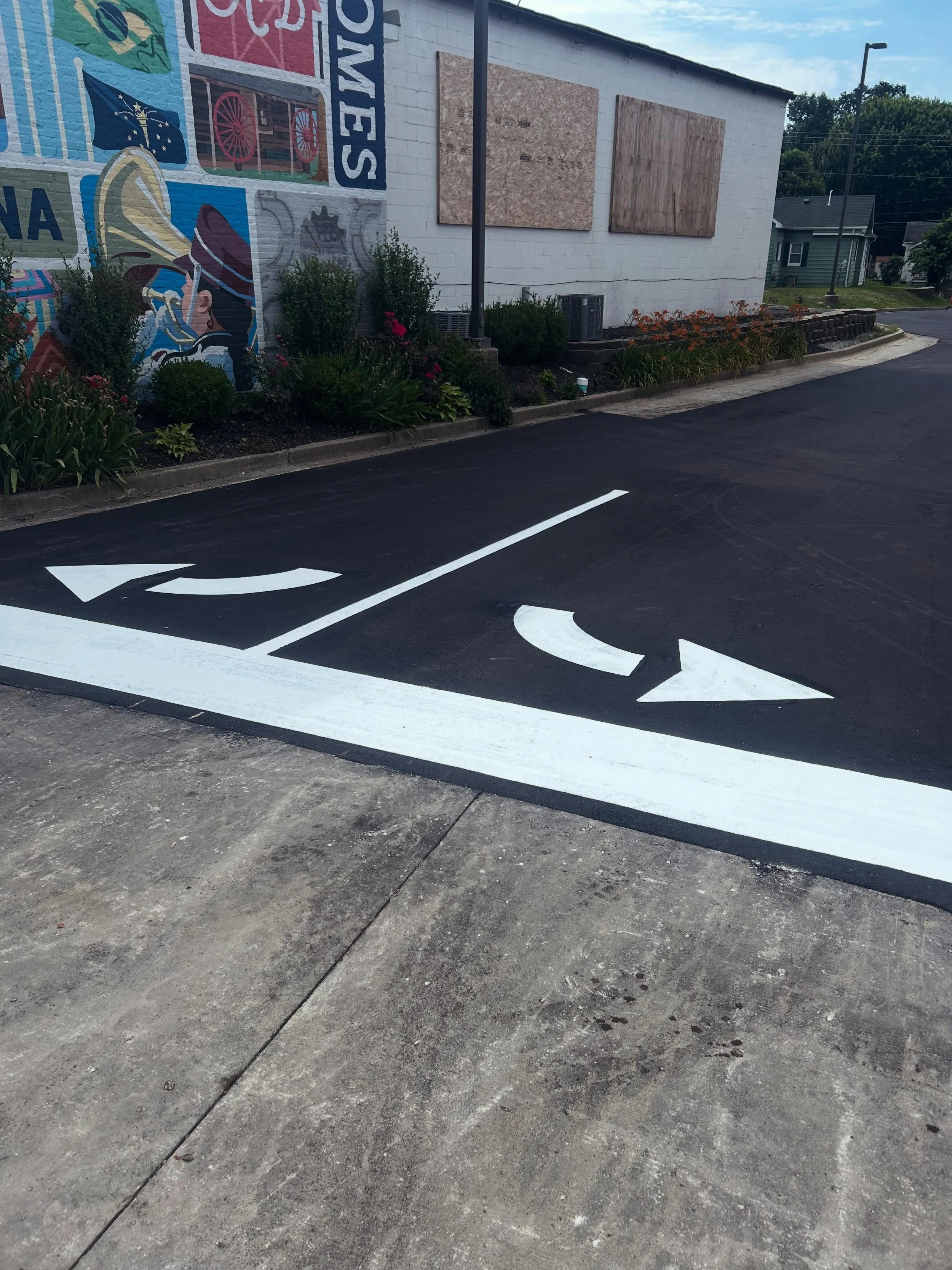 Dollar Tree in Brazil Indiana with parking lot striping completed by Blacktop Boss.