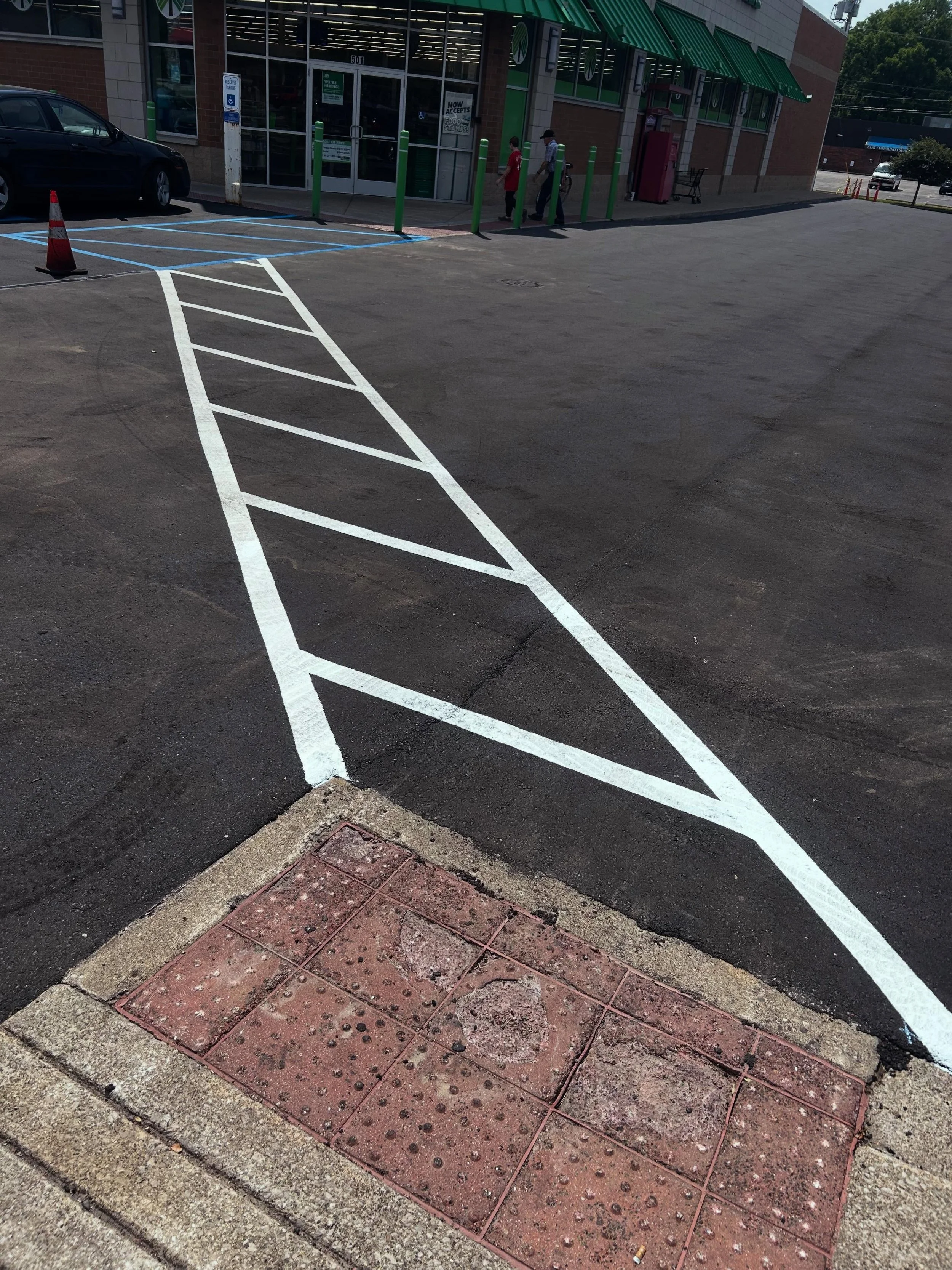 Dollar Tree in Brazil Indiana with parking lot striping completed by Blacktop Boss.