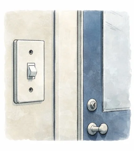 light switch by doorway