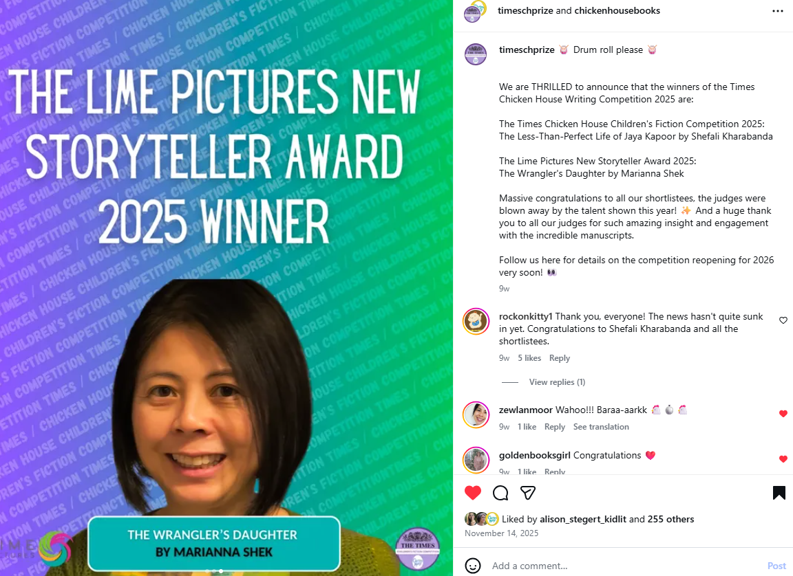 I WON THE LIME PICTUREs NEW STORYTELLER PRIZE FROM TIMES/CHICKEN HOUSE COMPETITION