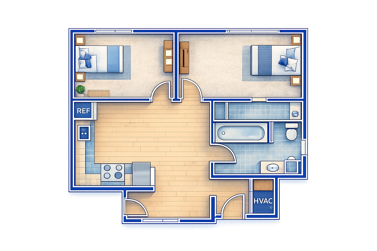 2 Bed / 1 Bath Turnover Pricing