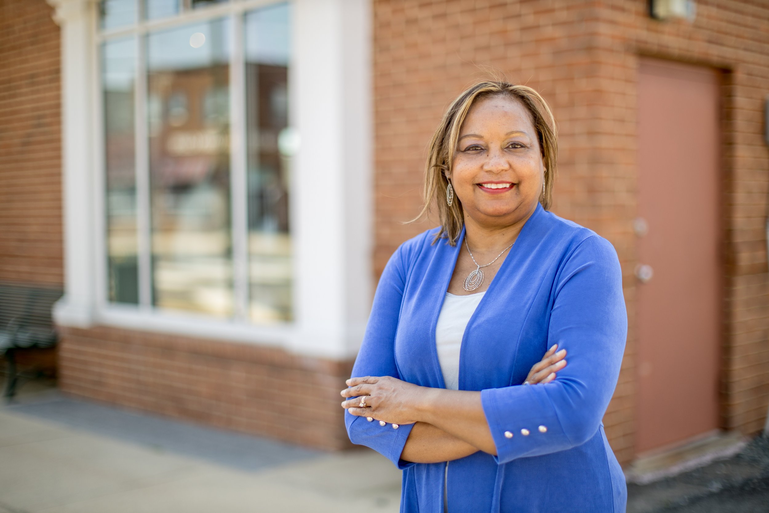 Pam Montgomery in the community for Woodbridge District Supervisor