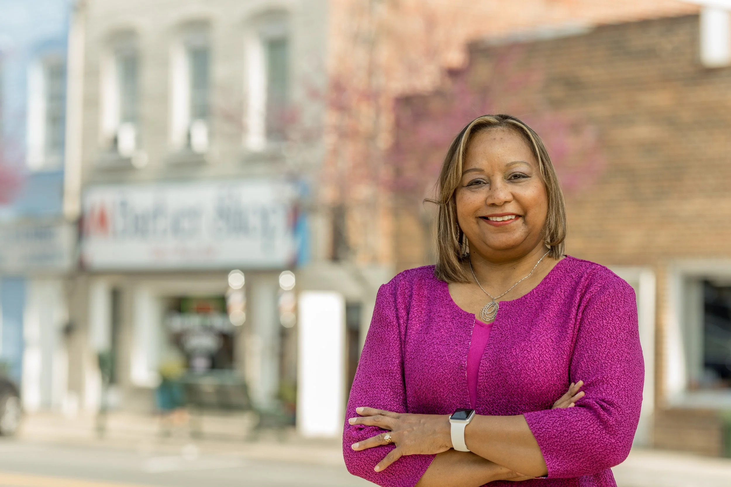 Pam Montgomery in the community for Woodbridge District Supervisor