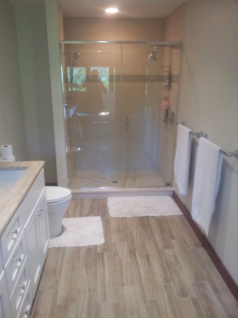 glass and vanity installation