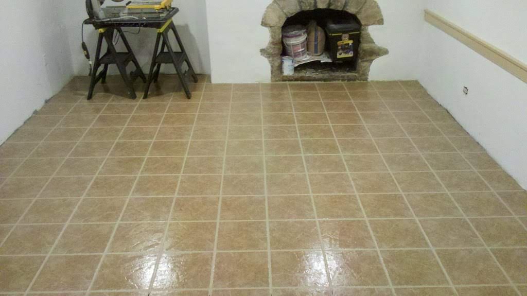 new tile floor for finished basement