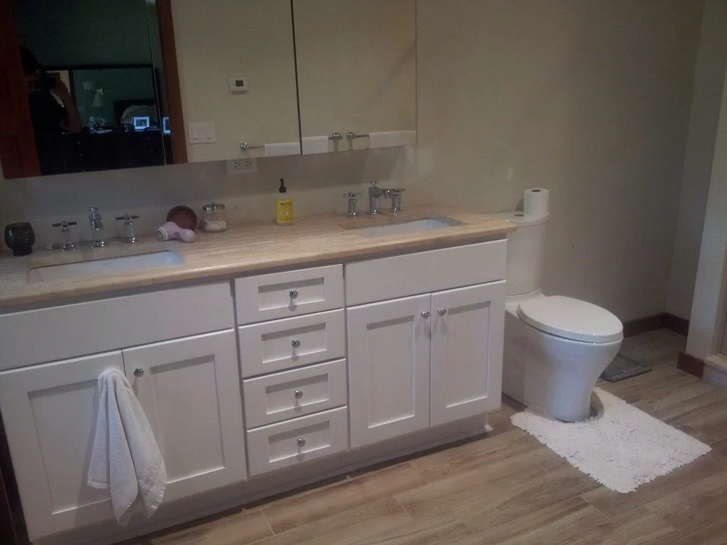 vanity complete and medicine cabinet installation 